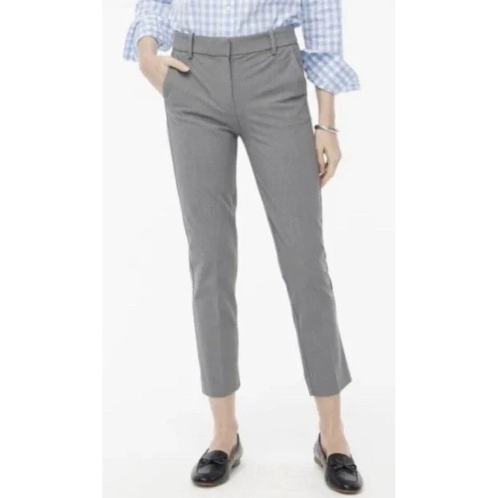 J. Crew Ruby Crop Pants Women 6 Gray Stretch Twill Casual Straight Preppy Office